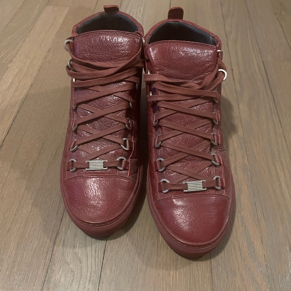 Balenciaga burgundy/maroon arena